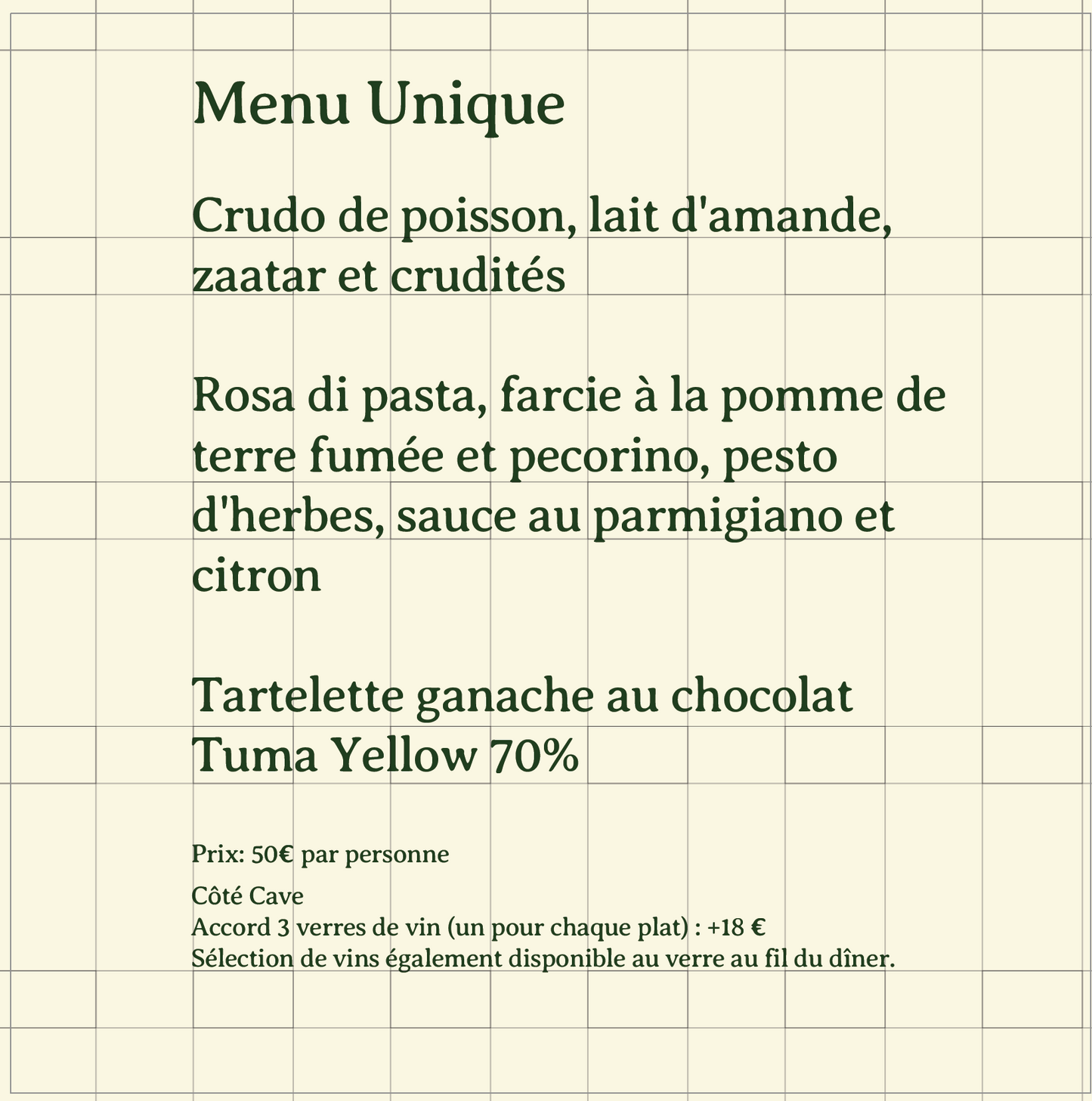 Dîner aux saveurs de la Méditerranée Italienne