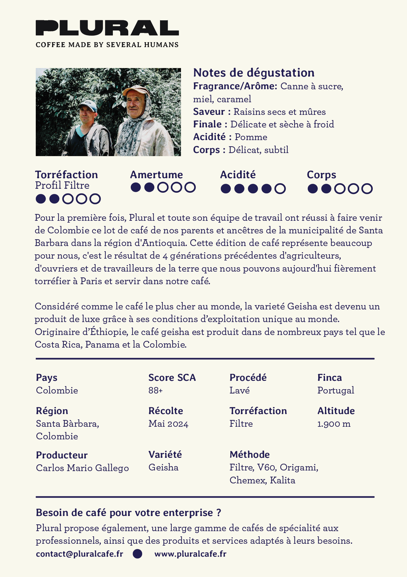 Colombie - Geisha - Co-fermenté avec pêche